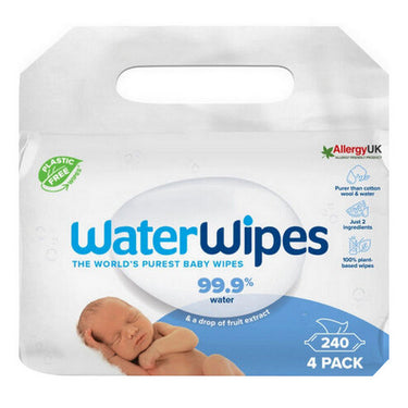 WaterWipes, Original 99.9% Water Based Baby Wipes, 4 Pack