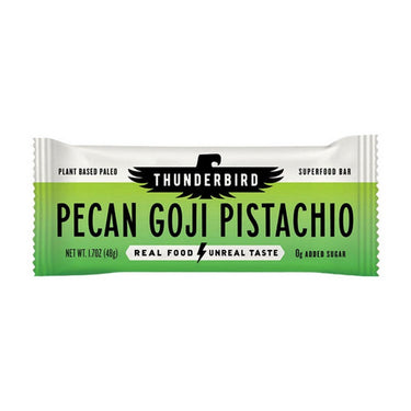 Thunderbird Real Food Bars, Pecan Goji Pistachio Snack Bar, 48 Grams (12 Count)