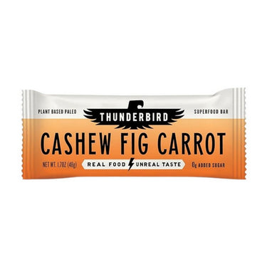 Thunderbird Real Food Bars, Cashew Fig Carrot Snack Bar, 48 Grams (12 Count)