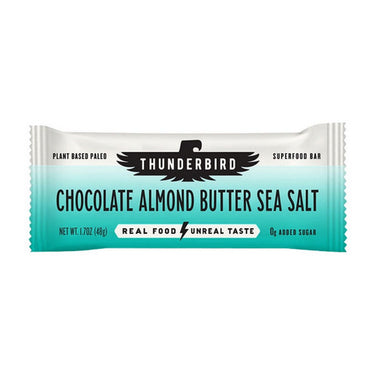 Thunderbird Real Food Bars, Chocolate Almond Butter Sea Salt Bar, 48 Grams (12 Count)