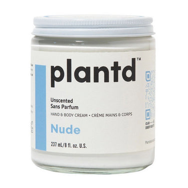 Plantd Skincare, Hand And Body Cream Nude Unscented, 237 Ml