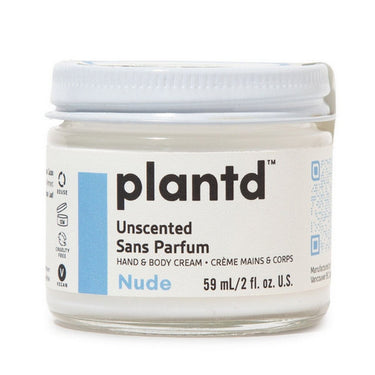 Plantd Skincare, Hand And Body Cream Nude Unscented, 59 Ml