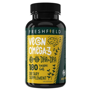 Freshfield, Vegan Omega 3 DHA Plus DPA, 180 Vegan Capsules