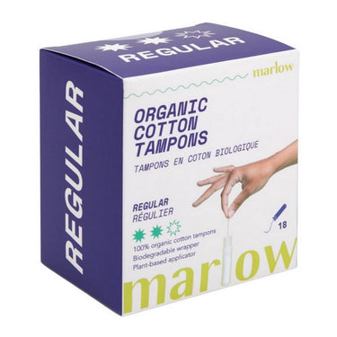 Organic Cotton Tampons Regular 18 Count by Marlow