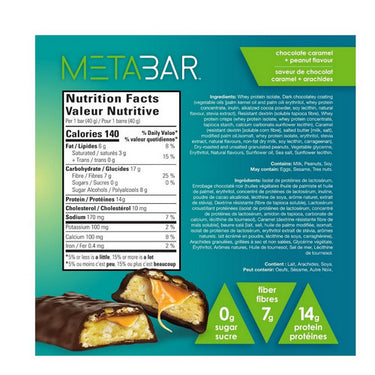 No Sugar Company, Meta Bar Chocolate Caramel Peanut, 40 Grams (12 Count)