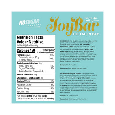 No Sugar Company, Joybar Collagen Bar Peanut Butter, 4 Pack