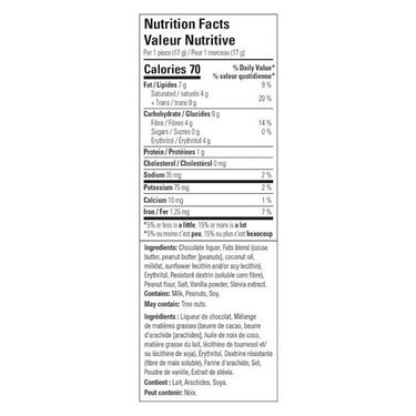 No Sugar Company, Keto Bomb Dark Chocolate Peanut Butter, 17 Grams(30 Count)