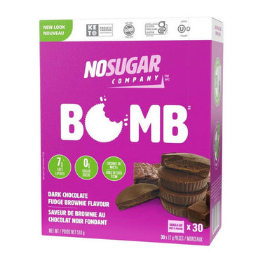 No Sugar Company, Keto Chocolate Fudge Brownie, 17 Grams(30 Count)