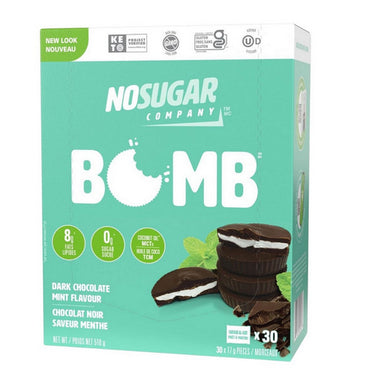 No Sugar Company, Keto Bomb Dark Chocolate Mint, 17 Grams (30 Count)