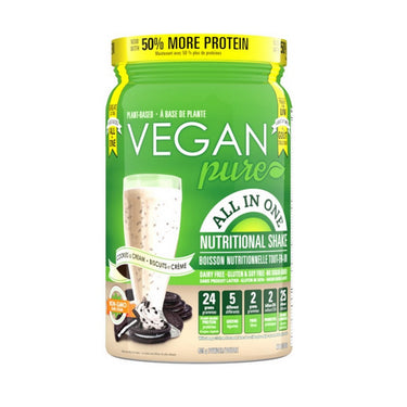 Vegan Pure, All in One Protein Cookies And Cream Shake, 405 Grams