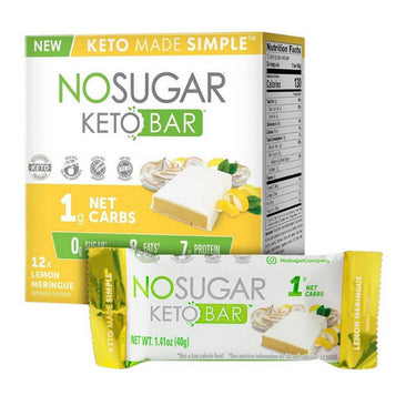 Keto Bar Lemon Meringue 40 Grams (12 Count) by No Sugar Company