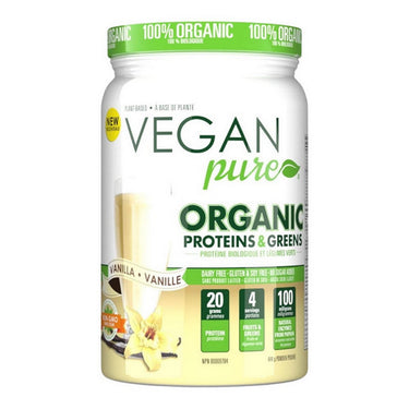 Vegan Pure, Organic Protein And Greens Vanilla, 444 Grams