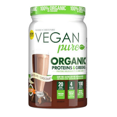 Vegan Pure, Organic Protein And Greens Chocolate, 478 Grams