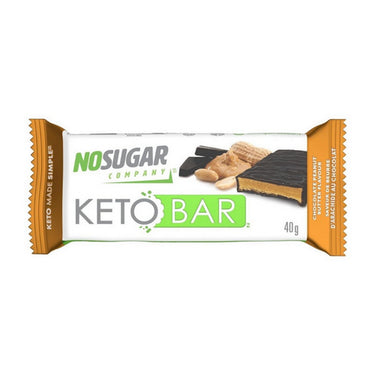 Keto Bar Chocolate Peanut Butter 40 Grams (12 Count) by No Sugar Company
