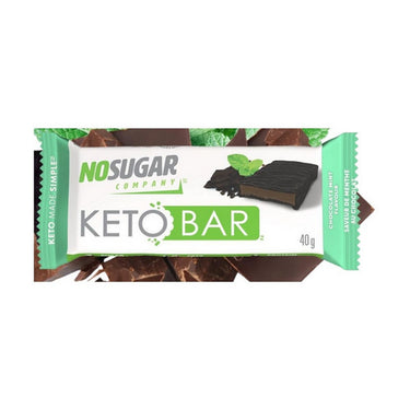 Keto Bar Chocolate Mint 40 Grams (12 Count) by No Sugar Company