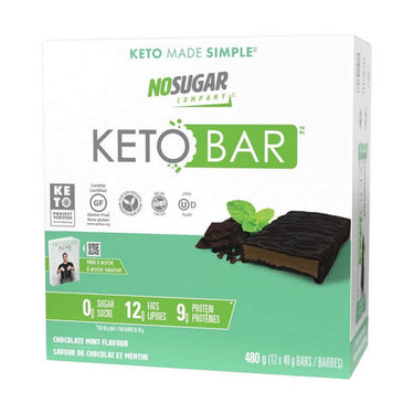 No Sugar Company, Keto Bar Chocolate Mint, 40 Grams (12 Count)