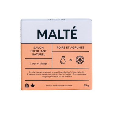 Malte, Exfoliating Soap Bar Pear And Citrus, 85 Grams