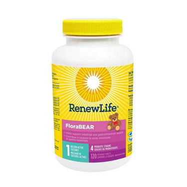 Renew Life, Life Flora Bear, 120 Chewable Tablets