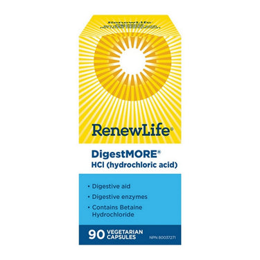 Renew Life, Digestmore With HCL, 90 Vegetarian Capsules