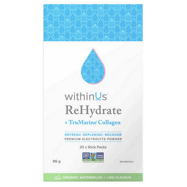WithinUs, Rehydrate Collagen Box Watermelon, 20 Count