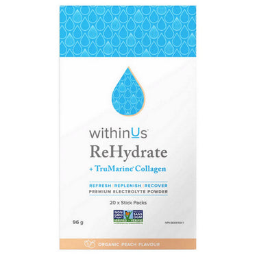 WithinUs, Rehydrate Collagen Box Peach, 20 Count