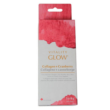 Vitality Products Inc., Glow Collagen Plus Cranberry Sachet Box, 8 Grams (5 Count)