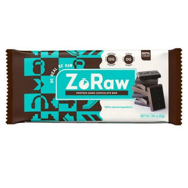 Zoraw Chocolates, Dark Chocolate Bar With Protein, 52 Grams (12 Count)