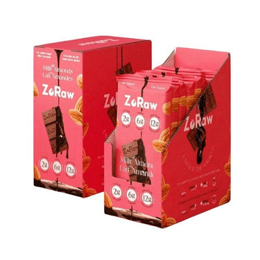 Zoraw Chocolates, 45% Milk Almond With Protein, 55 Grams (12 Count)