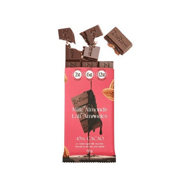 Zoraw Chocolates, 45% Milk Almond With Protein, 55 Grams (12 Count)