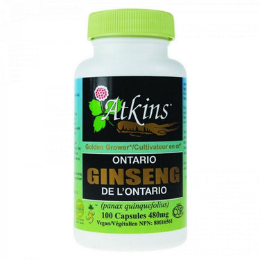 Atkins Ginseng, 100% Ontario Ginseng, 100 Capsules