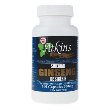Atkins Ginseng, 100% Siberian Ginseng, 100 Capsules