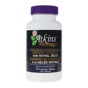 Atkins Ginseng, Ontario Ginseng with Royal Jelly, 90 Capsules