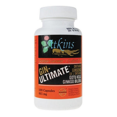 Atkins Ginseng, Ontario Ginseng Gin Ultimate, 100 Capsules