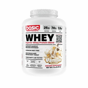 Basic Supplements, Basic Whey Vanilla, 5 Lbs