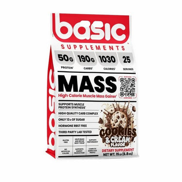 Basic Mass Gainer Cookies And Cream 15 Lbs by Basic Supplements
