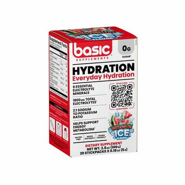 Basic Hydration Watermelon Ice 100 Grams (Pack Of 20) by Basic Supplements