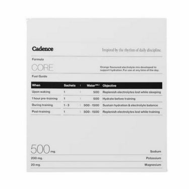 Cadence, Core Hydration Sachets Orange, 30 Count