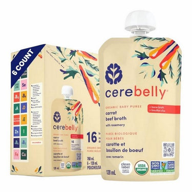 Purees Carrot Beef Bone Broth 128 Ml (2 Pack Of 6) by Cerebelly