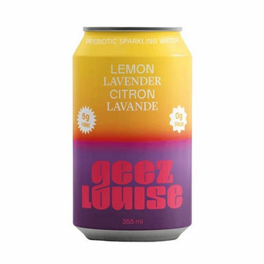 Prebiotic Sparkling Water Lemon Lavender 355 Ml (Pack Of 12) by Geez Louise