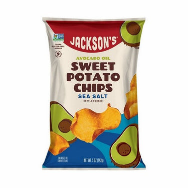 Chips In Avocado Oil Sea Salt 142 Grams (Pack Of 12) by Jacksons Chips