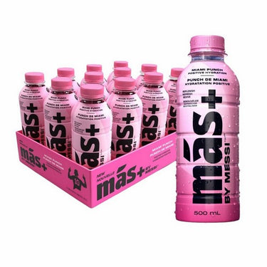 Mas+ Hydration By Messi Miami Punch 500 Ml (Pack Of 12) by Mas+ By Messi