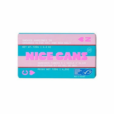 Smoked Sardines In Organic Olive Oil And Sea Salt 120 Grams (Pack Of 8) by Nice Cans