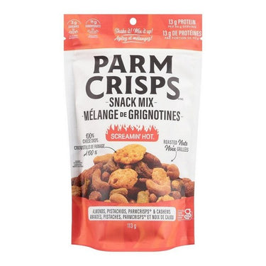 Parm Crisps, Snack Mix Screamin' Hot, 113 Grams (Pack Of 12)
