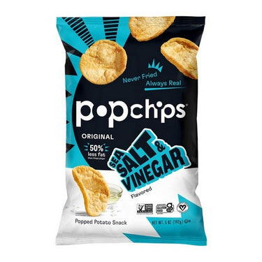 Popchips, Potato Chips Sea Salt And Vinegar, 142 Grams (Case Of 6)