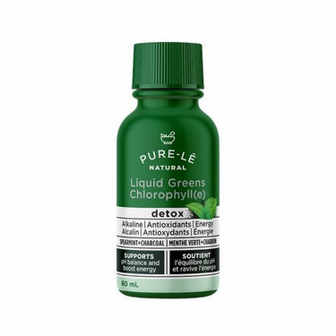 Pure-le, Natural Liquid Greens Charcoal Mint, 60 Ml (Pack Of 12)