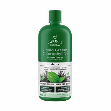 Natural Liquid Greens Activated Charcoal Mint 450 Ml by Pure-le