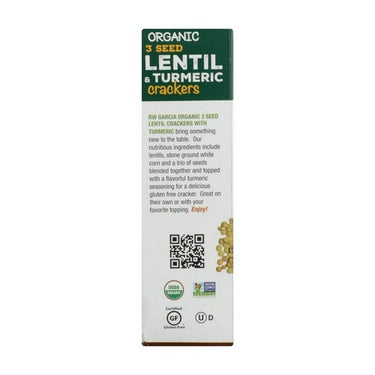 Rw Garcia, Organic Lentil And Turmeric Crackers, 155 Grams (Case Of 6)