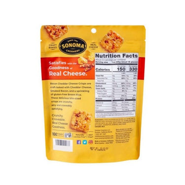 Sonoma Creamery, Sonoma Creamery Cheese Crisps Bacon Cheddar, 64 Grams (Case Of 6)
