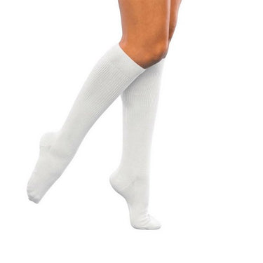 Calf High Casual Cotton Socks Women White Size B 15-20 MM 1 Pair by Sigvaris