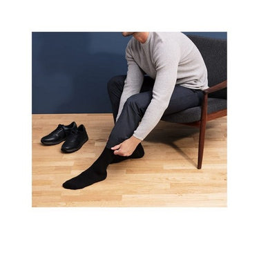 Sigvaris, Men’s Essential Cotton Toe Calf High Socks 20-30MM Medium Long, 1 Pair